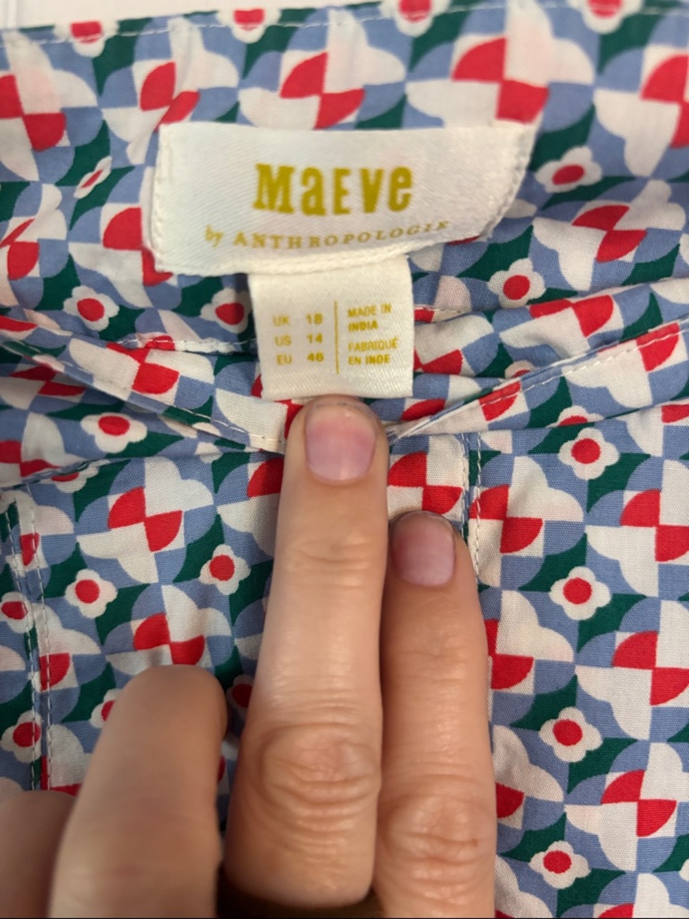 Maeve By Anthropologie Women’s Skirt14 White Blue Green Red A Line Pleated Lined - Picture 3 of 4